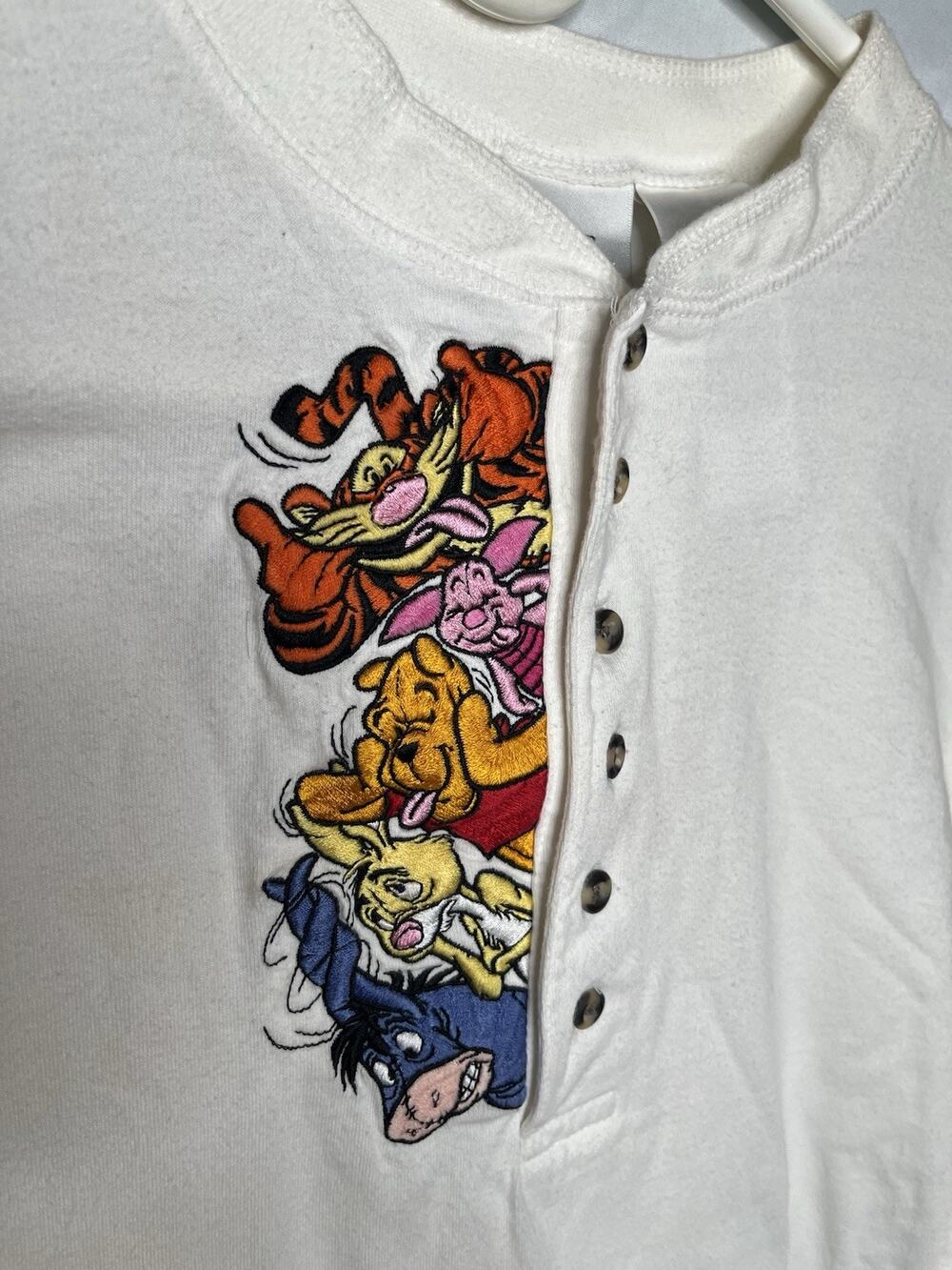 Disney Store Winnie the Pooh & Friends Henley Long Sleeve Shirt Size Small Adult